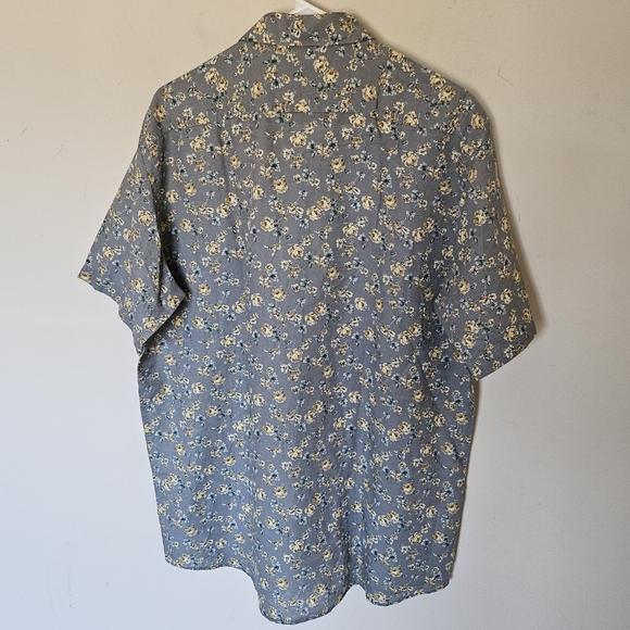 NWOT Linen Club Studio Floral Button Down Short Sleeve Shirt  - Size XL - Picture 6 of 10